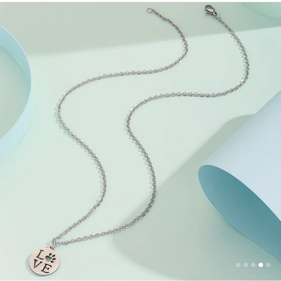 Love Paw Print Necklace - Picture 3 of 3